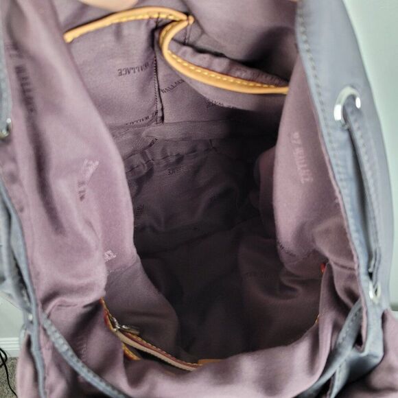 MZ Wallace Marlena Backpack Nylon Silver Hardware Leather Trim Gray - Picture 9 of 16